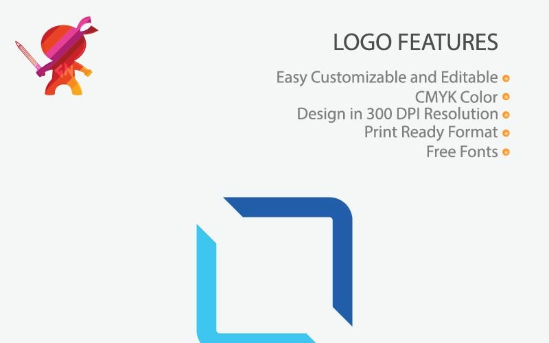 Blå färg IT-företagets logotypmall