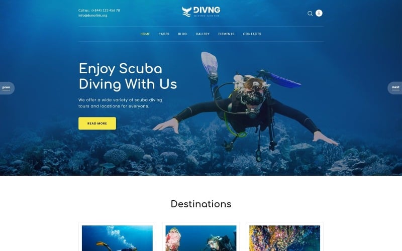 Divng-潜水自适应现代Joomla模板