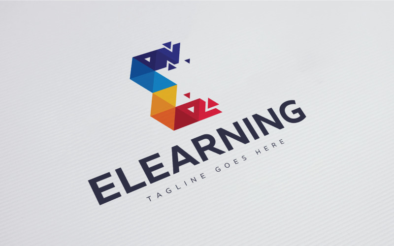 Download Шаблон логотипа "E-Learning Logo Template" / E-Learning Logo Template - Шаблон логотипа на тему графика alphabet,colorful,data,development,digital,education,e-learning,e,letter,internet,learning,logo,media,online,pixel,tech,technology,triangle,virtual,web