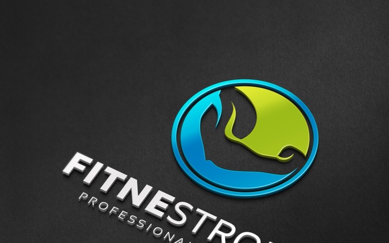 Download Шаблон логотипа "Fitness Strong Logo Template" / Fitness Strong Logo Template - Шаблон логотипа на тему графика athlete biceps body building bodybuilding crest crossfit dumbbell elite emblem fighter fitness gym label luxury muscle nutrition power powerpoint royal