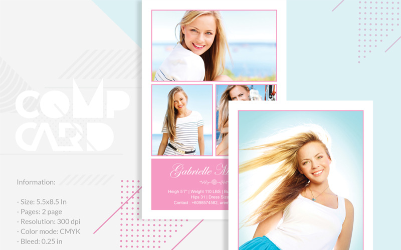 Download Фирменный стиль "Gabrielle Marlowe - Corporate Identity Template" / Gabrielle Marlowe - Corporate Identity Template - Фирменный стиль на тему графика model comp card template fashion modeling zed creative photo photography portrait