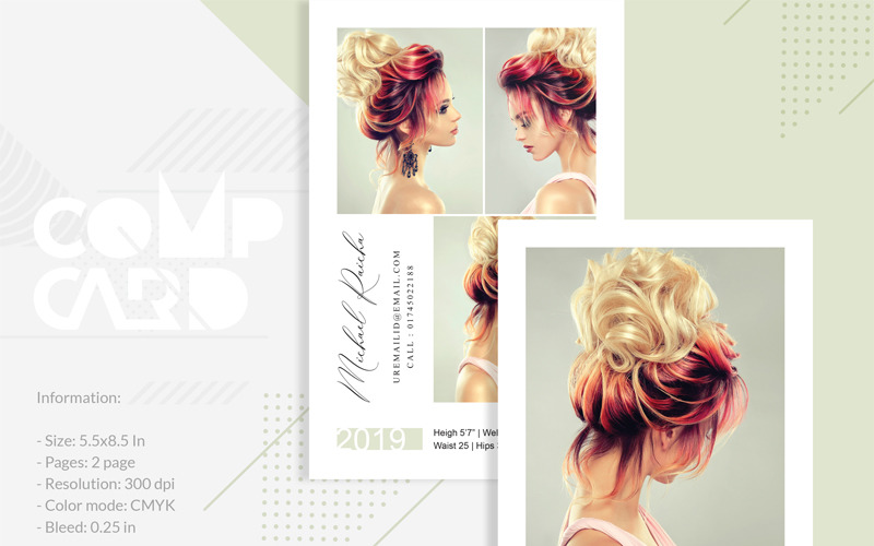 Download Фирменный стиль "Michael Raicha - - Corporate Identity Template" / Michael Raicha - - Corporate Identity Template - Фирменный стиль на тему графика model comp card template fashion modeling zed creative photo photography portrait