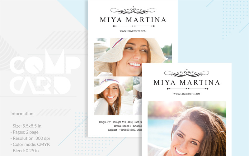 Download Фирменный стиль "Miya Martina - - Corporate Identity Template" / Miya Martina - - Corporate Identity Template - Фирменный стиль на тему графика model comp card template fashion modeling zed creative photo photography portrait