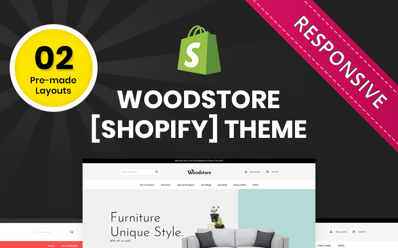 Wood Store - O tema multifuncional do Shopify responsivo