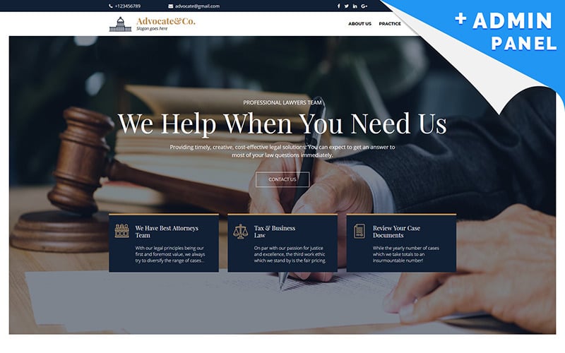 Advocate&Co - Lawyer Landing Page Template