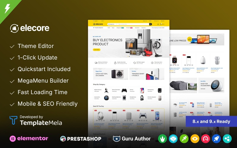 Elecore - Tema da PrestaShop da loja de eletrônicos