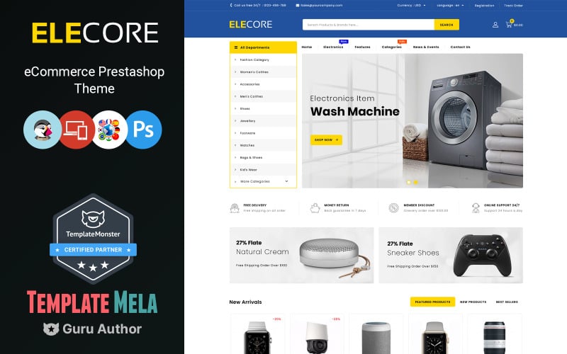 Elecore - Thème PrestaShop pour magasin d'électronique
