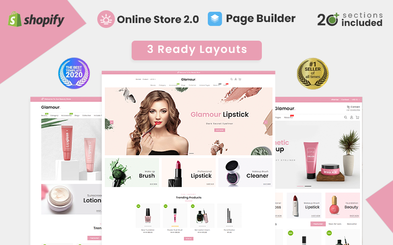 Glamour Cosmetics Store Shopify Teması