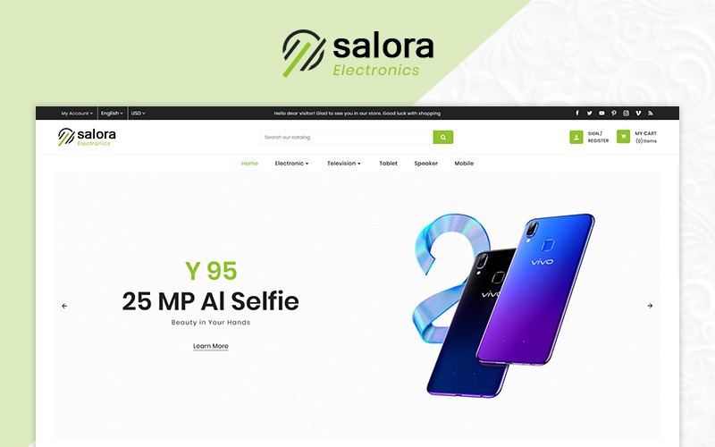 Modello OpenCart elettronico Salora