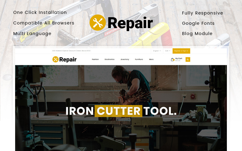 магазин ремонтных инструментов prestashop theme