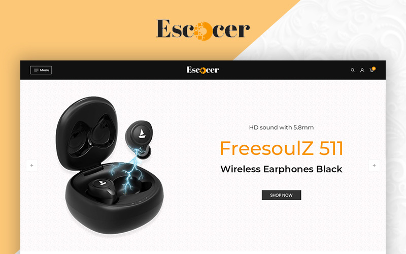 Szablon OpenCart firmy Escocer Electronics.