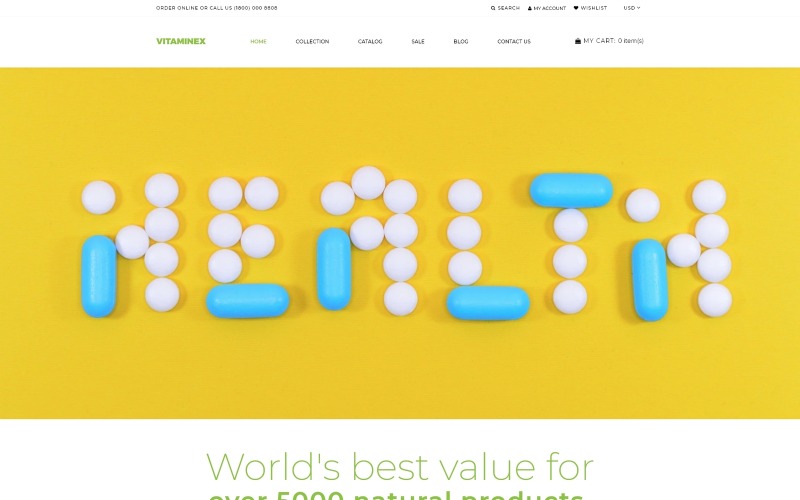 Vitaminex - Thème Creative Shopify Multipage pour Pharmacie