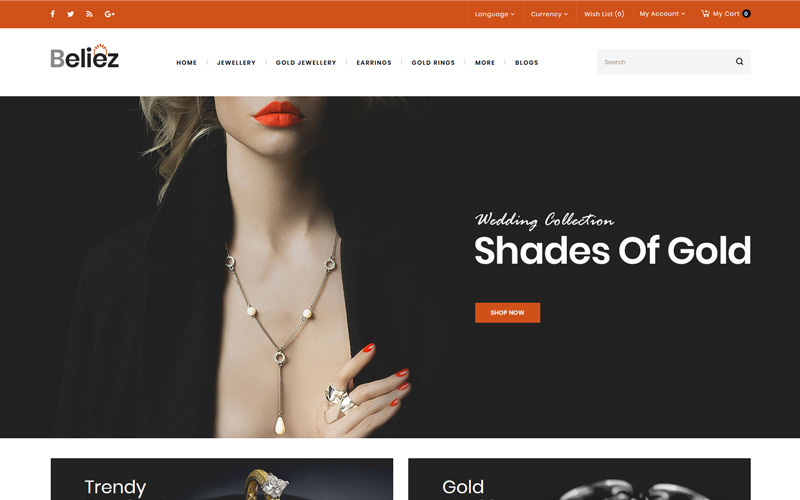 шаблон opencart магазина ювелирных изделий и бриллиантов