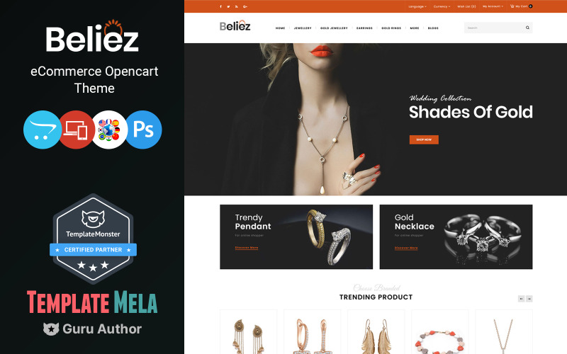 Beliez - OpenCart-mall för smycken och diamantbutiker