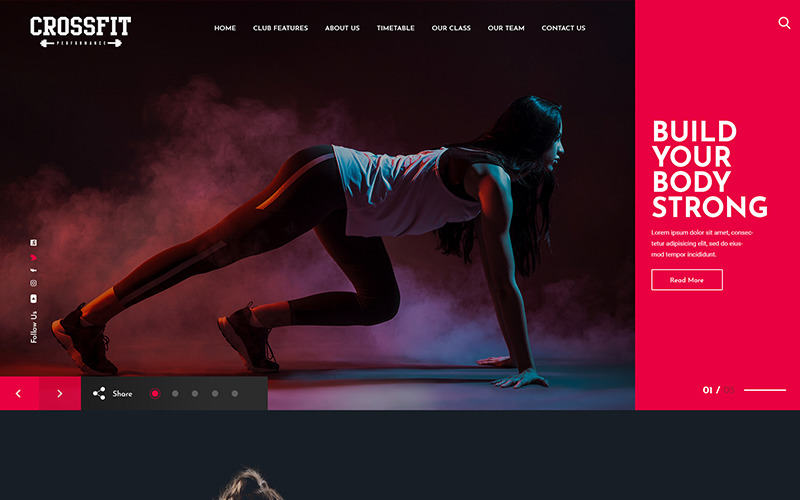 Crossfit Fitness Bir Sayfa PSD Şablonu