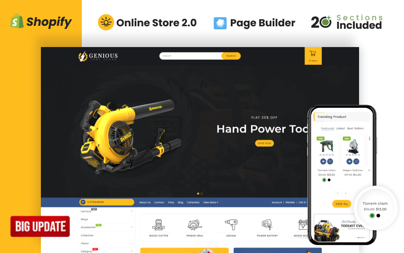 Genious Power Tools Store Téma Shopify OS 2.0