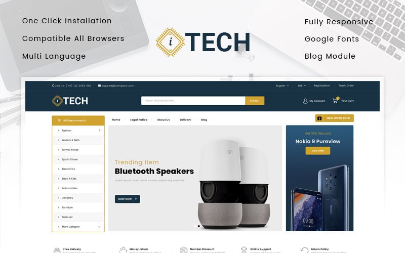 магазин электроники prestashop тема