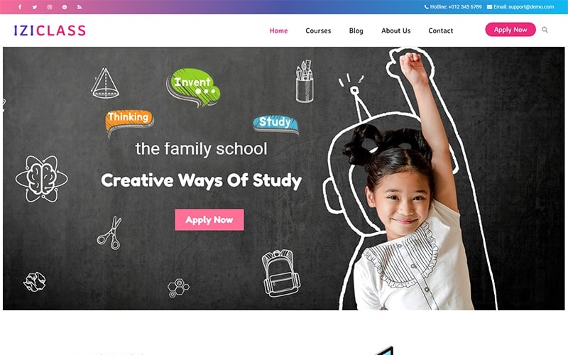 Iziclass - tema WordPress de jardim de infância e pré-escola