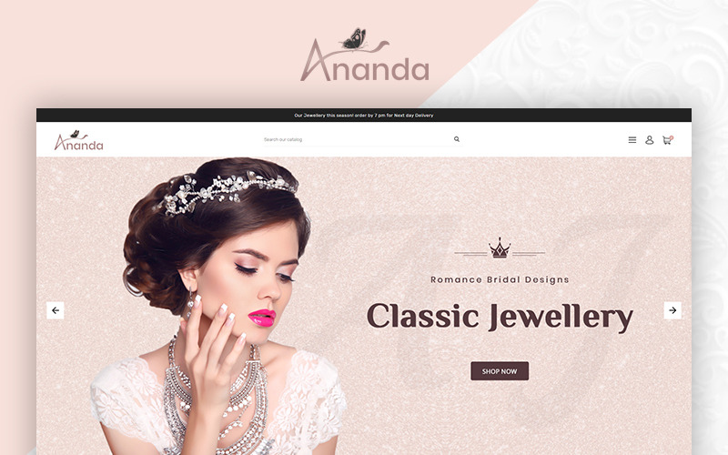 Королевский ювелирный магазин Ananda Шаблон OpenCart