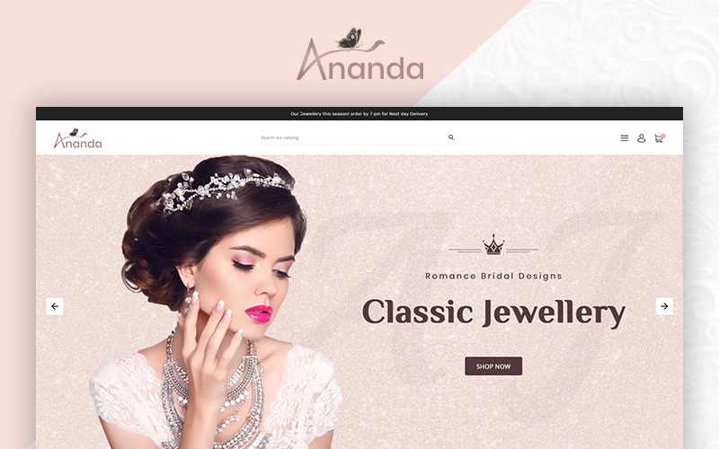 Королівський ювелірний магазин Ananda OpenCart шаблон