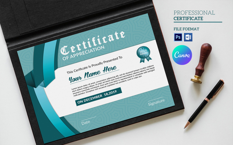 Modèle de certificat polyvalent imprimable