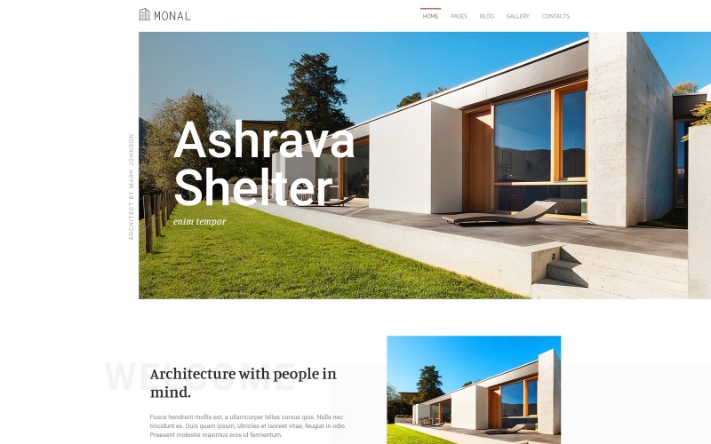 Monal - Template Architect Multipage Clean para Joomla