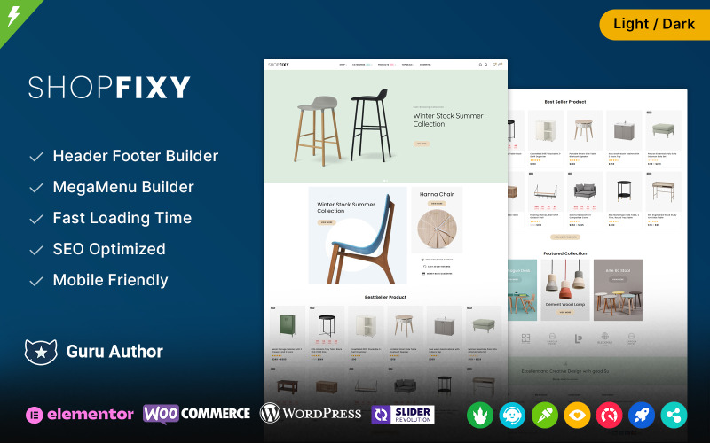 ShopFixy - WooCommerce-thema voor meubelwinkel en interieurwinkel