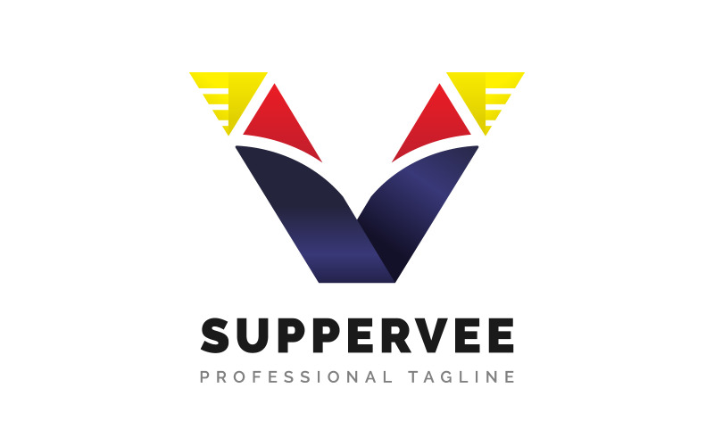 Super V - Buchstabe Logo-Design