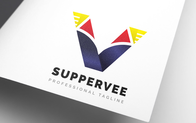 Download Шаблон логотипа "Super V - Letter Logo Template" / Super V - Letter Logo Template - Шаблон логотипа на тему графика logo,alphabet,app,colorful,creative,design,icon,initial,letter,media,monogram,negative,professional,puzzle,studio,symbol,v,digital,triangle,technology