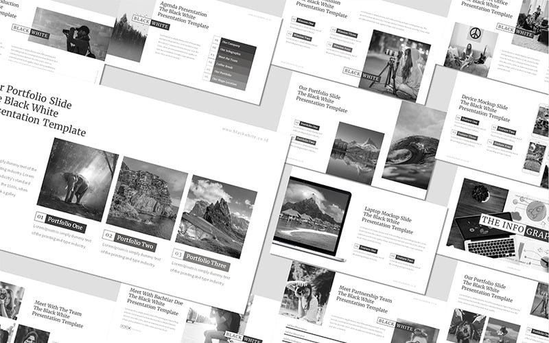 Svart Vit - PowerPoint-mall