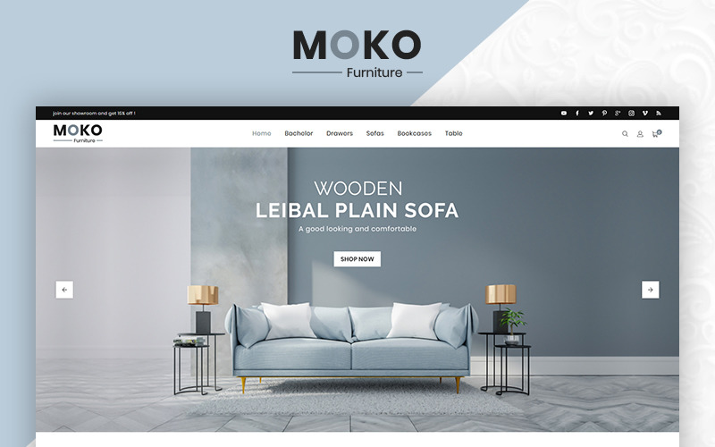 Szablon OpenCart Moko Furniture Clean Store