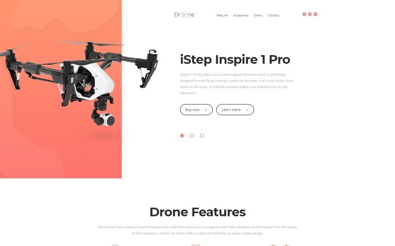Drone - Electronics Clean HTML Bootstrap Açılış Sayfası Şablonu