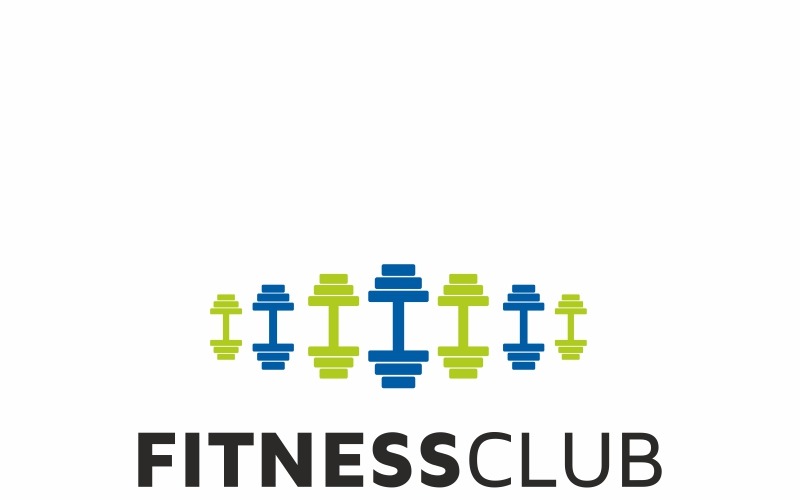 Download Шаблон логотипа "Fitness Club Logo Template" / Fitness Club Logo Template - Шаблон логотипа на тему графика badge body building build club crest dumbbell fit fitness logo gym health muscles psd sport template trainer training vector weight
