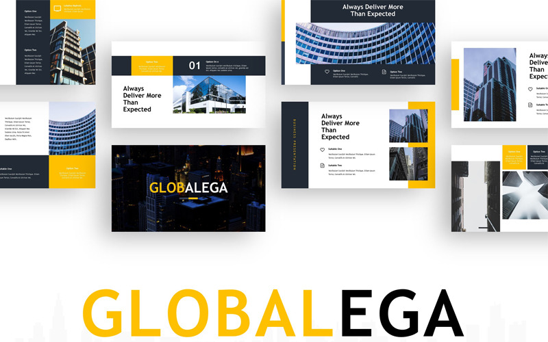 Globalega - Kreatív épület PowerPoint sablon