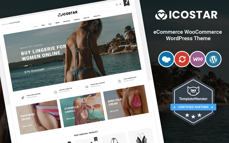 Icostar - Underkläder och simningskläder WooCommerce Theme