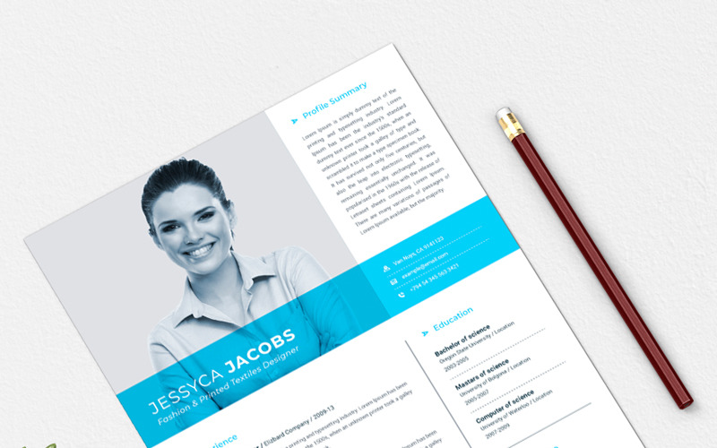 Download Резюме "Jessyca Resume Template" / Jessyca Resume Template - Адаптивный Резюме на тему графика a4 clean resume cv doc elegant template indesign infographic modern professional creative design minimal pages portfolio word us letter