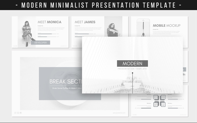 MODERNE minimalistische presentatie PowerPoint-sjabloon