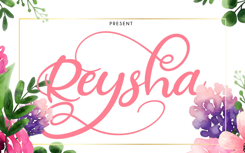 Reysha | Carattere corsivo fiore