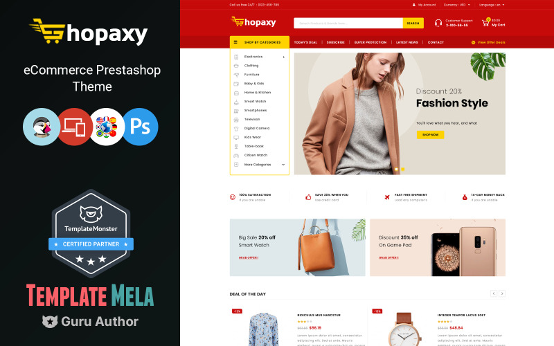 Shopaxy - Multipurpose Store PrestaShop-tema