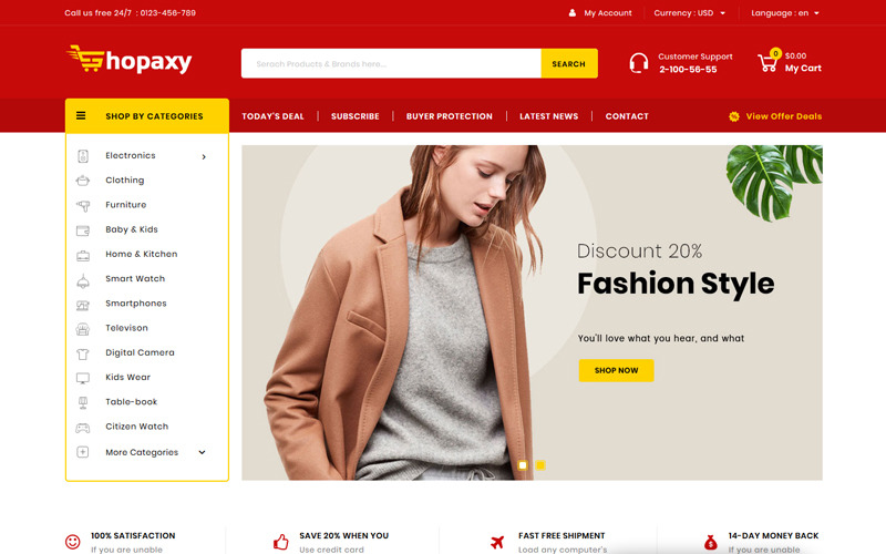 тема многоцелевого магазина prestashop