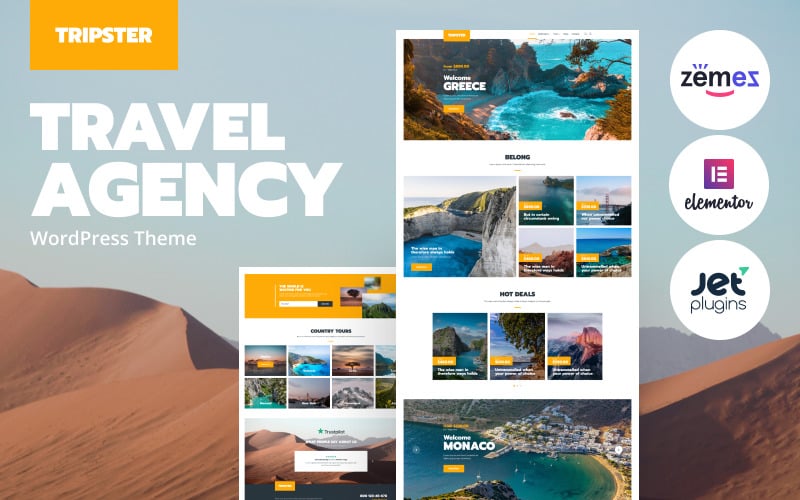 Tripster - Tema moderno de Elementor de WordPress para agencia de viajes