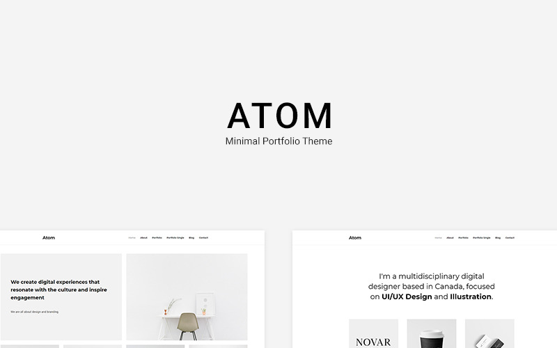 Atom - Minimal Portföy WordPress Teması