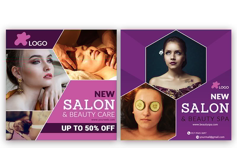 Download Шаблон для соцсетей "Beauty New Salon Social Media Template" / Beauty New Salon Social Media Template - Шаблон для соцсетей на тему графика social media post template instagram facebook marketing product advertisement beauty