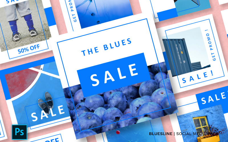 Download Шаблон для соцсетей "Bluesline Pack Social Media Template" / Bluesline Pack Social Media Template - Шаблон для соцсетей на тему графика instagram facebook twitter banner template sale media social background design vector fashion promotion stories instagramtemplates post story
