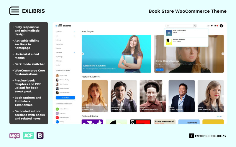 EXLIBRIS - Tema WooCommerce da livraria