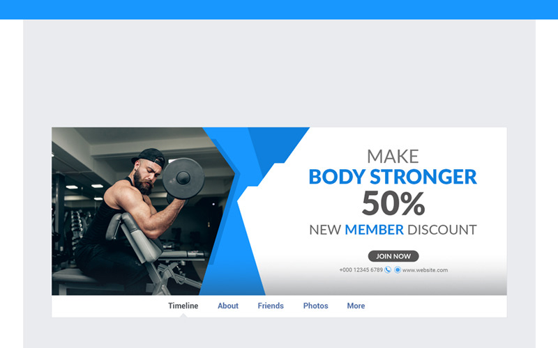 Download Шаблон для соцсетей "Fitness Gym Facebook Banner Social Media Template" / Fitness Gym Facebook Banner Social Media Template - Шаблон для соцсетей на тему графика abstract cover technology design template geometricundefined banner facebook social fitness fashion instagram marketing gym digital website icon bundle collection graphic