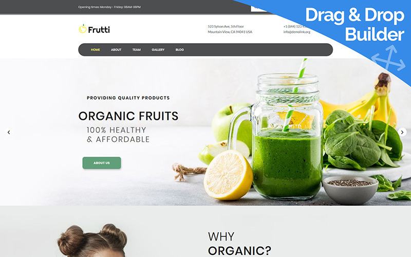 Frutti - Bio-Lebensmittelfarm Moto CMS 3 Vorlage