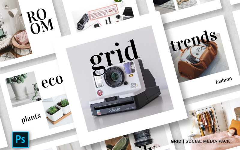 Download Шаблон для соцсетей "Grid Pack Social Media Template" / Grid Pack Social Media Template - Шаблон для соцсетей на тему графика instagram facebook twitter banner template sale media social background design vector fashion promotion stories instagramtemplates post story