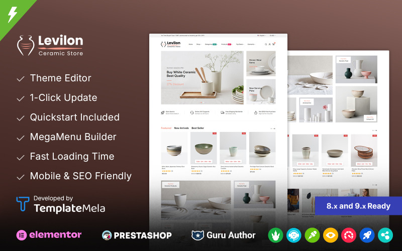 Levilon - Keramik och hantverk PrestaShop-tema