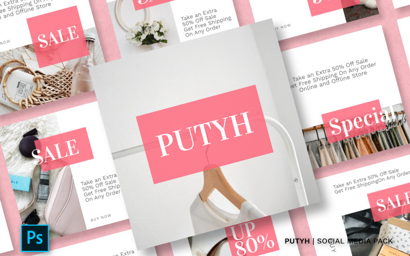 Download Шаблон для соцсетей "Putyh Pack Social Media Template" / Putyh Pack Social Media Template - Шаблон для соцсетей на тему графика instagram facebook twitter banner template sale media social background design vector fashion promotion stories instagramtemplates post story
